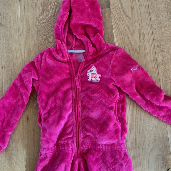 Roxy, fleece onesie, pink, size 6-7 - Picture 3 of 4